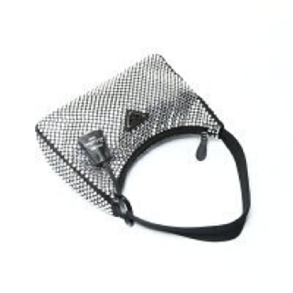 Prada Crystal Satin Hobo Bag Shoulder Black - Picture 9 of 13